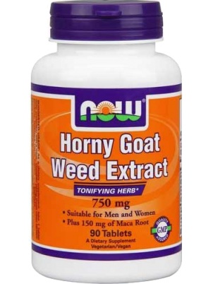 NOW  Horny Goat Weed 750mg 90 tab 90 таблеток