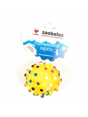 Zoobaloo Мяч мина разноцветная с пищалкой 7 см, арт. 314 