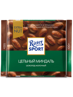 Ritter Sport Шоколад молочный с цельным миндалем 100 г