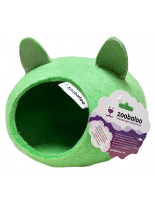 Zoobaloo Домик для грызунов Woolpethouse с ушками, зеленый, XS арт. 674 
