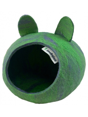 Zoobaloo Домик для грызунов Woolpethouse с ушками, мультиколор зеленый, XS арт. 678 
