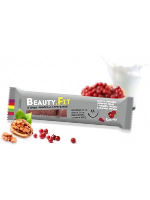 Beauty Fit Натуральные низкоуглеводные фруктово-ягодные конфеты с протеином 63г Брусника