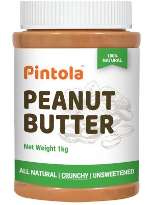 PINTOLA Арахисовая паста  Crunchy Natural  (с кусочками арахиса, без сахара) 100% арахис, 1000г