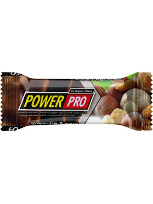 Power Pro  Протеиновый батончик с цельными орехами POWER PRO  60г Ореховый