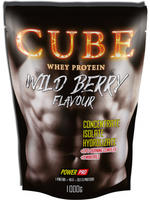 Power Pro  Whey Protein CUBE для жиросжигания 1000г Лесные ягоды