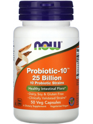NOW  NOW / Probiotic-10, 25 млрд  50 cap
