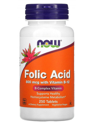 NOW  Folic Acid 800 mcg 250 tab