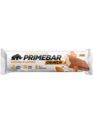 Prime Kraft Протеиновый батончик PRIMEBAR CRUNCH, карамель-миндаль 40г