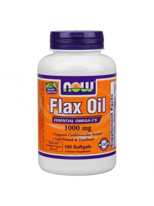 NOW  Organic Flax Oil 1000mg 100 softgels
