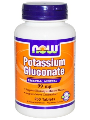 NOW  Potassium Gluconate 99mg 250 tab 250 таб.