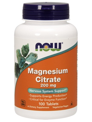 NOW  Magnesium Citrate 200mg 100 tab 100 таб.