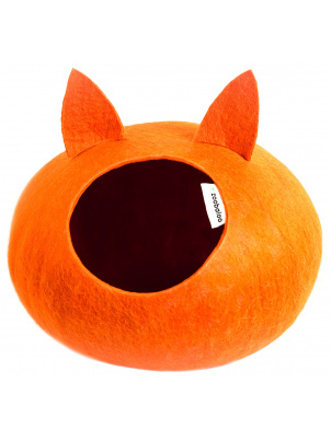 Zoobaloo Домик-слипер, круглый, размер S, с ушками, оранжевый арт.811 