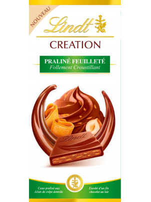 LINDT Creation молчный шоколад Пралине с вафлей 150г