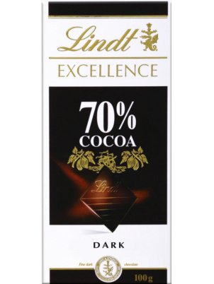 LINDT Excellence горький шоколад 70% какао 100г