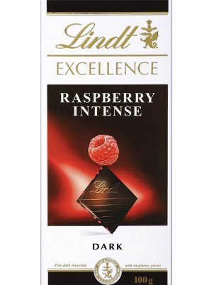 LINDT Excellence темный шоколад с малиной 100г