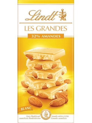 LINDT Les Grandes белый шоколад Миндаль 150г