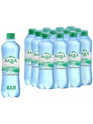 Aqua Minerale Вода c магнием негазированная, питьевая 12шт х 500мл