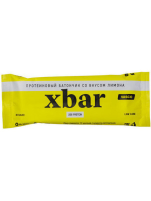 Vasco Протеиновый батончик XBar, лимонный 60 г 60 г