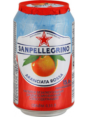 San Pellegrino Газированный напиток Aranciata Rossa, Розовый апельсин 330мл