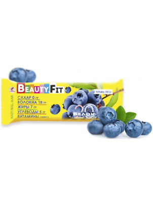Beauty Fit Натуральные низкоуглеводные батончики с протеином 60гр Черника 60 г
