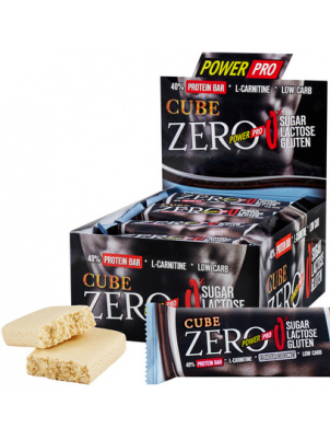 Power Pro  Батончик ZERO CUBE 40% белка Без сахара 20шт х 50г Кокос