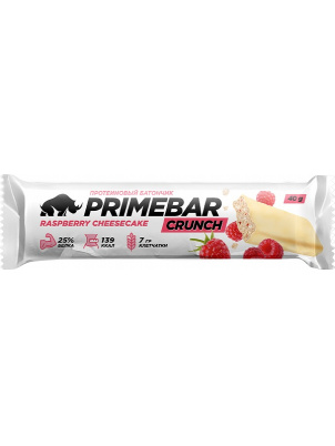 Prime Kraft Протеиновый батончик PRIMEBAR CRUNCH, малиновый чизкейк 15шт х 40г 15 шт.