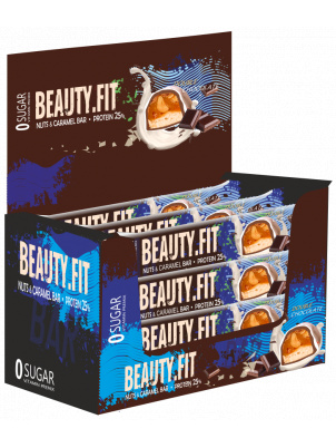 Beauty Fit Протеиновый батончик "Орехи и карамель" 25% протеина, 12шт х 60г Двойной шоколад 12 шт.