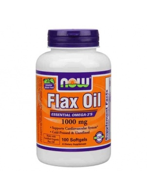 NOW  Organic Flax Oil 1000mg 100 softgels 1000 мг