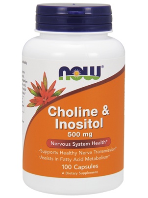 NOW  Choline & Inositol 500mg 100 cap 100 капсул