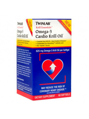 TwinLab Omega-3 Essent Cardio Krill 60 softgels 60 гелевых капсул 