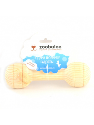 Zoobaloo Деревянная кость для собаки 15см, арт.440 