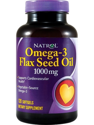 Natrol Omega-3 Flax Seed Oil 1000mg 120cap 120 софтгелей