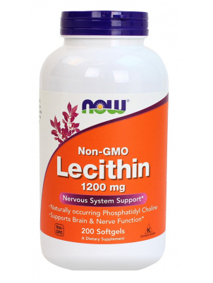 NOW Foods Lecithin 1200mg 200 softgels 200 гелевых капсул 