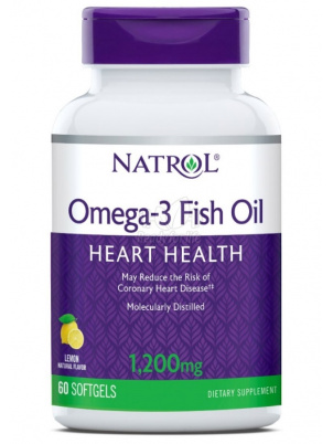 Natrol Omega-3 Fish Oil 1200mg 60caps 60 софтгелей