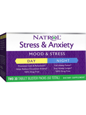 Natrol Stress & Anxiety Day & Night 60tab 60 таб