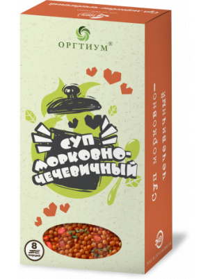 Оргтиум Суп морковно-чечевичный, 180г (чечевица экологическая) 180 г