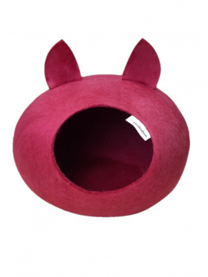 Zoobaloo Домик для кошек и собак WoolPetHouse, круглый, размер L, с ушками 
