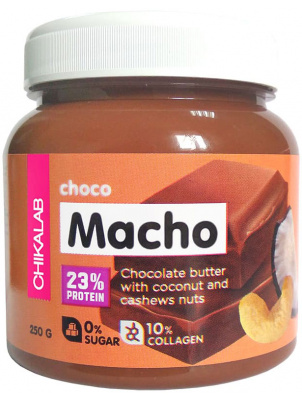 CHIKALAB Шоколадная паста с кокосом и кешью CHOCO MACHO 250g 250 г