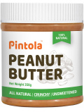 PINTOLA Арахисовая паста  Crunchy Natural  (с кусочками арахиса, без сахара) 100% арахис, 350г