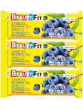 Beauty Fit Натуральные низкоуглеводные батончики с протеином 3шт х 60гр Черника