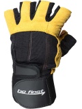 Be First Перчатки с фиксатором черно-желтые 701