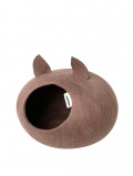 Zoobaloo Домик-слипер, круглый, размер L, с ушками, какао арт.950