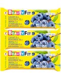 Beauty Fit Натуральные низкоуглеводные батончики с протеином 3шт х 60гр Черника