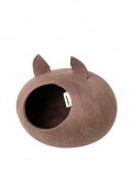Zoobaloo Домик-слипер, круглый, размер L, с ушками, какао арт.950