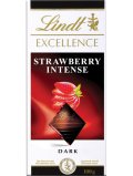 LINDT Excellence темный шоколад с кусочками клубники 100г