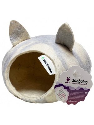 Zoobaloo Домик для грызунов, с ушками, серый, XS, арт. 681 