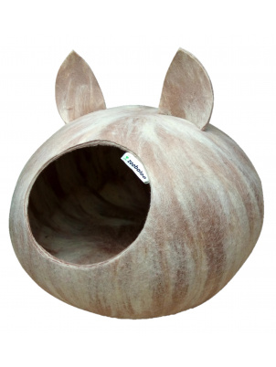 Zoobaloo Домик-слипер, круглый, размер L, с ушками, молочный шоколад арт.90957