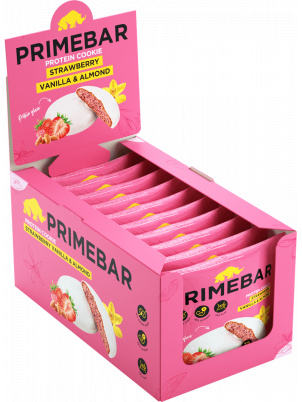 Prime Kraft Протеиновое печенье PrimeBar Клубника, ваниль и миндаль 10x35g