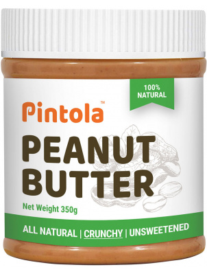 PINTOLA Арахисовая паста  Crunchy Natural  (с кусочками арахиса, без сахара) 100% арахис, 350г
