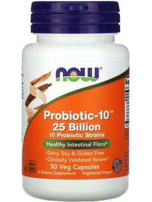 NOW  NOW / Probiotic-10, 25 млрд  50 cap 50 капс.
